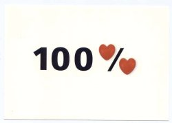 画像1: ポストカード　メッセージ付き　100％Love