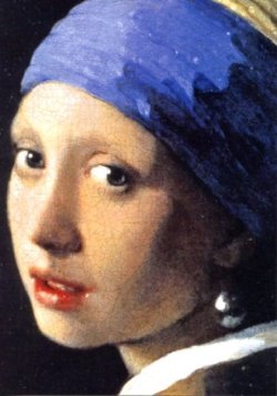画像1: ポストカード　フェルメール　真珠の耳飾りの少女（青いターバンの娘）一部