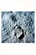 ポストカード　モノクロ  Footprint on the Moon (Apollo 11)